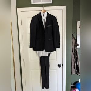 Men's tuxedo, shirt, pants, and jacket, only worn once!
